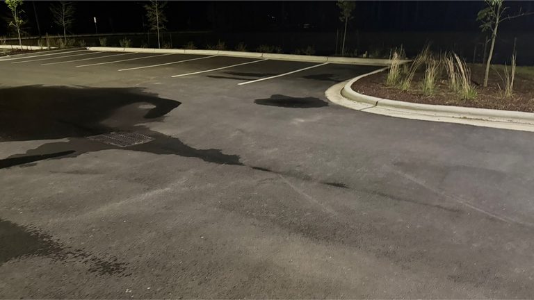 The same curb line and parking area after cleaning